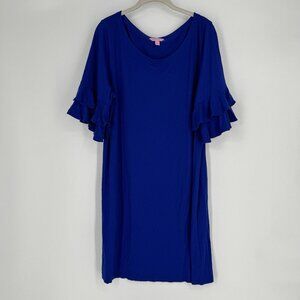 Lilly Pulitzer Dress Women’s XL ruffle solid resortwear preppy beach Lula